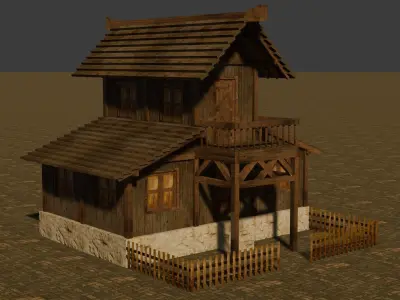Realistic Low Poly Medieval House Pack for 3D Visualizations Low-poly 3D model