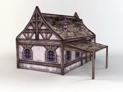 Old Folk House  Low-poly 3D model