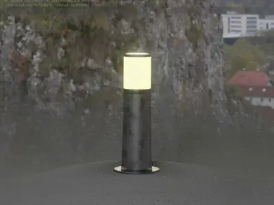 Galvanized Light-Column -9- Street-Light 9 Low-poly 3D model