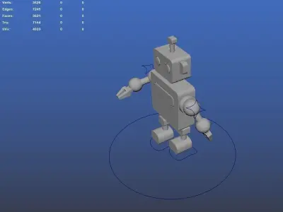 Robot rigged lowpoly Low-poly 3D model