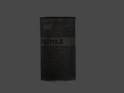Rusty Recycle Trash Can Bin 3D model