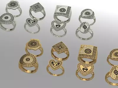 8 very light gold niello design 3D print model