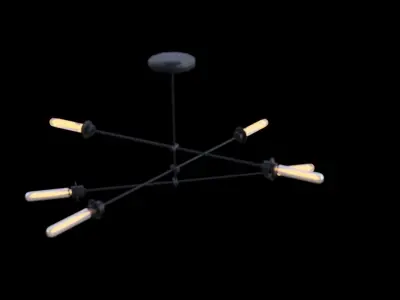chandelier with four lights Low-poly 3D model