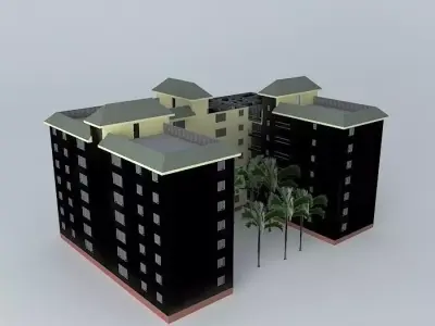 Apartment Complex Building Free 3D model
