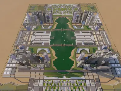 City-modern city- urban 3D model