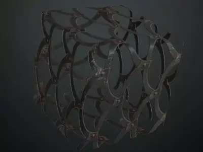 Heavy-Duty Riveted Black Iron Guard PBR Seamless Texture