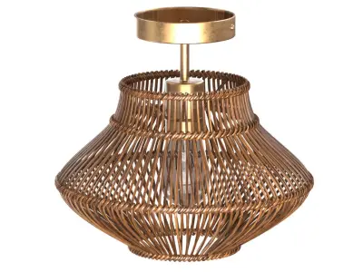 Dark Neher Rattan Semi Flush Mount 3D model