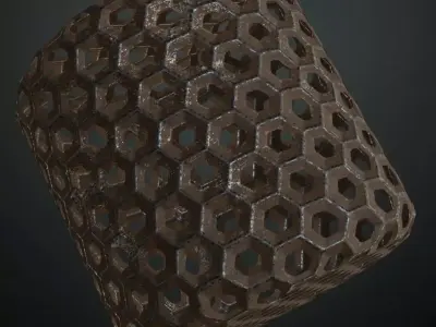 Metal Grill Rusted PBR Seamless Texture