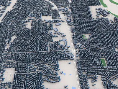 Bakersfield City California United States 3D model