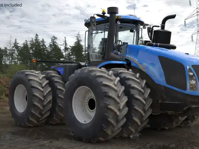  New Holland T9 Series Farming Tractor Blue Dirty 