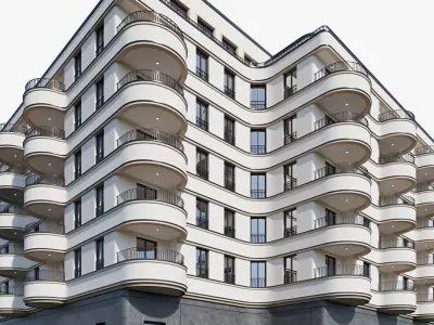Modern residential building 18 3D model