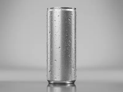High Quality 250ml Drink Can with Droplets and Drips 3D model