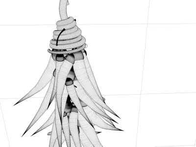 air dried chillies in different length spooky witch style 3D model