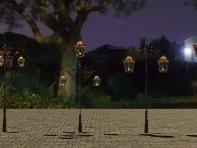 Old street lamps 3D model