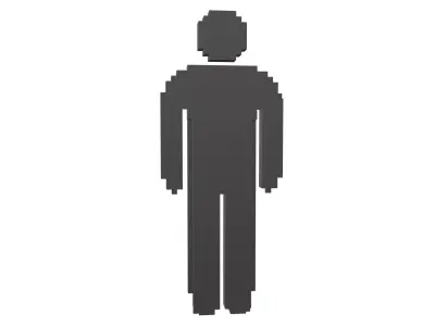 Voxel Style Boy Symbol v3 001 Low-poly 3D model