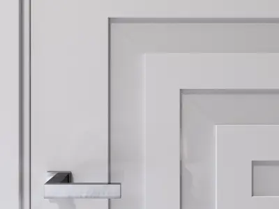 Interior door with white glass inserts 3D model