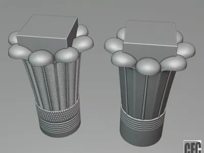 Egyptian Palm Leaf Capital  collection - 2 variants 3D Model Pack