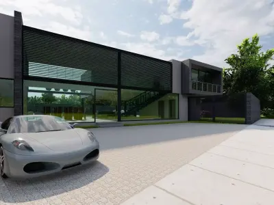 Casa Scene-villa-modern house 3D model 94