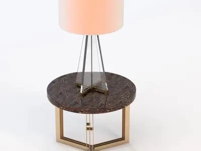 Adrianahoyos Side Table And Lamont Lamp 3D model