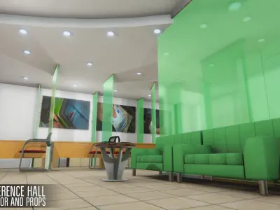 DEPARTMENT OF THE BANK - INTERIOR AND PROPS Low-poly 3D model