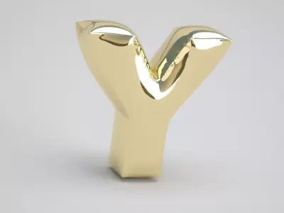Y Balloon Gold 3D model