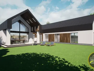 double barn house model 3D model