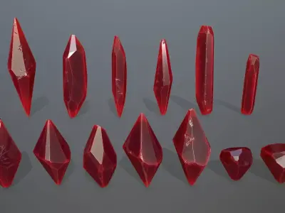 Crystal Set of crystals Low-poly 3D model