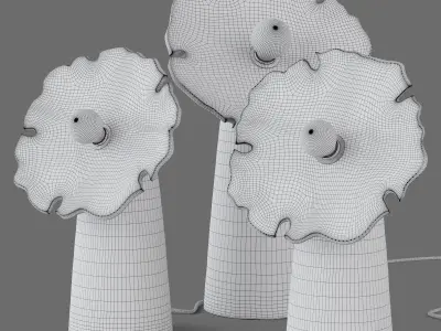 Flow Large Table Lamp Set 3D model