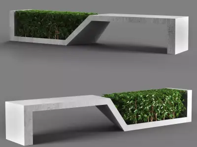 bench135 bench made of plants 3D model
