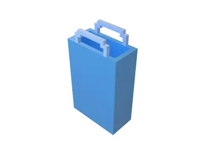 Voxel Plastic Bag v1 002 Low-poly 3D model