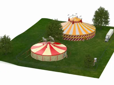  Circus Tent Setup and Transport Truck with Fur 