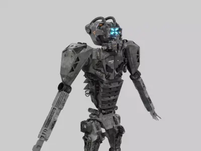 cyberpunk robot 2 3D model