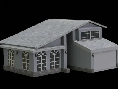 House Low-poly 3D model 17