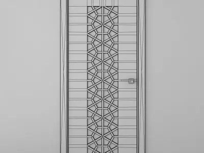 Interior door with Arabic pattern 3D model