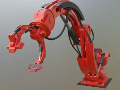 Industrial Robot Arm High-Poly Version 3D model