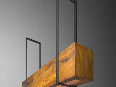 wooden light  Free 3D model