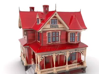 Victorian Red House model pack Low-poly 3D model purchase