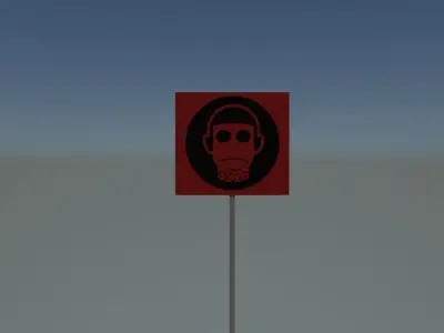 protection respirator sign Free low-poly 3D model
