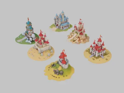 Castle Pack Low-poly 3D model
