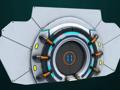 Sci Fi Door 03 All PBR Unity UE Textures Included Low-poly 3D model