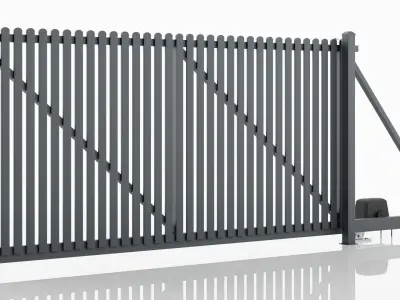 Aluminum Electric Sliding Gate - Model 3 - 3D model