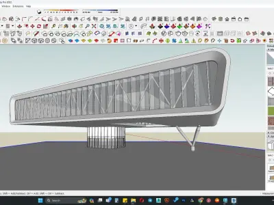 Contemporary modern building facade 3d model 3D model