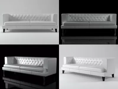 Hall chesterfield sofa 3D model