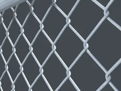 Modular Chain Link Fence High Poly  3D model