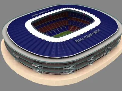 New Camp Nou Stadium Barcelona Spain 3D model