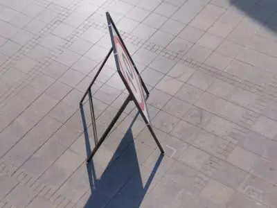 Speed Limit 10 Miles Square Road Sign Low-poly 3D model