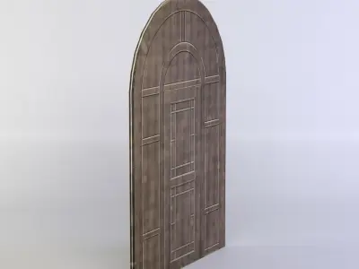 Door wooden with glass windows Low-poly 3D model purchase
