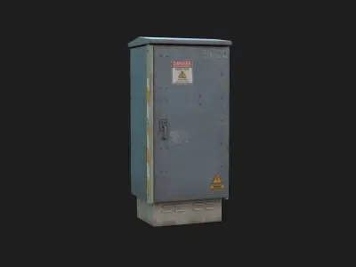 Urban Street Props Pack  Utility Box Trash Bin Street Lamp Low-poly 3D model