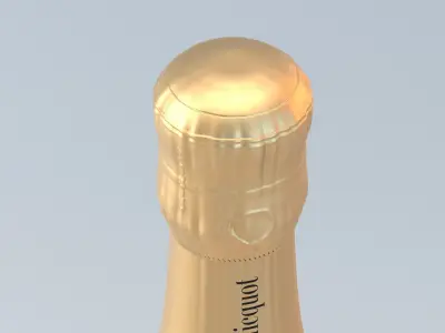  Photorealistic Champagner Bottle with Glass and Tablet 3D model