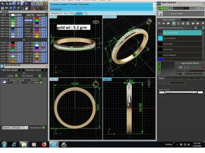 Diamond Ring For Women 3d Print Model 3D print model 24